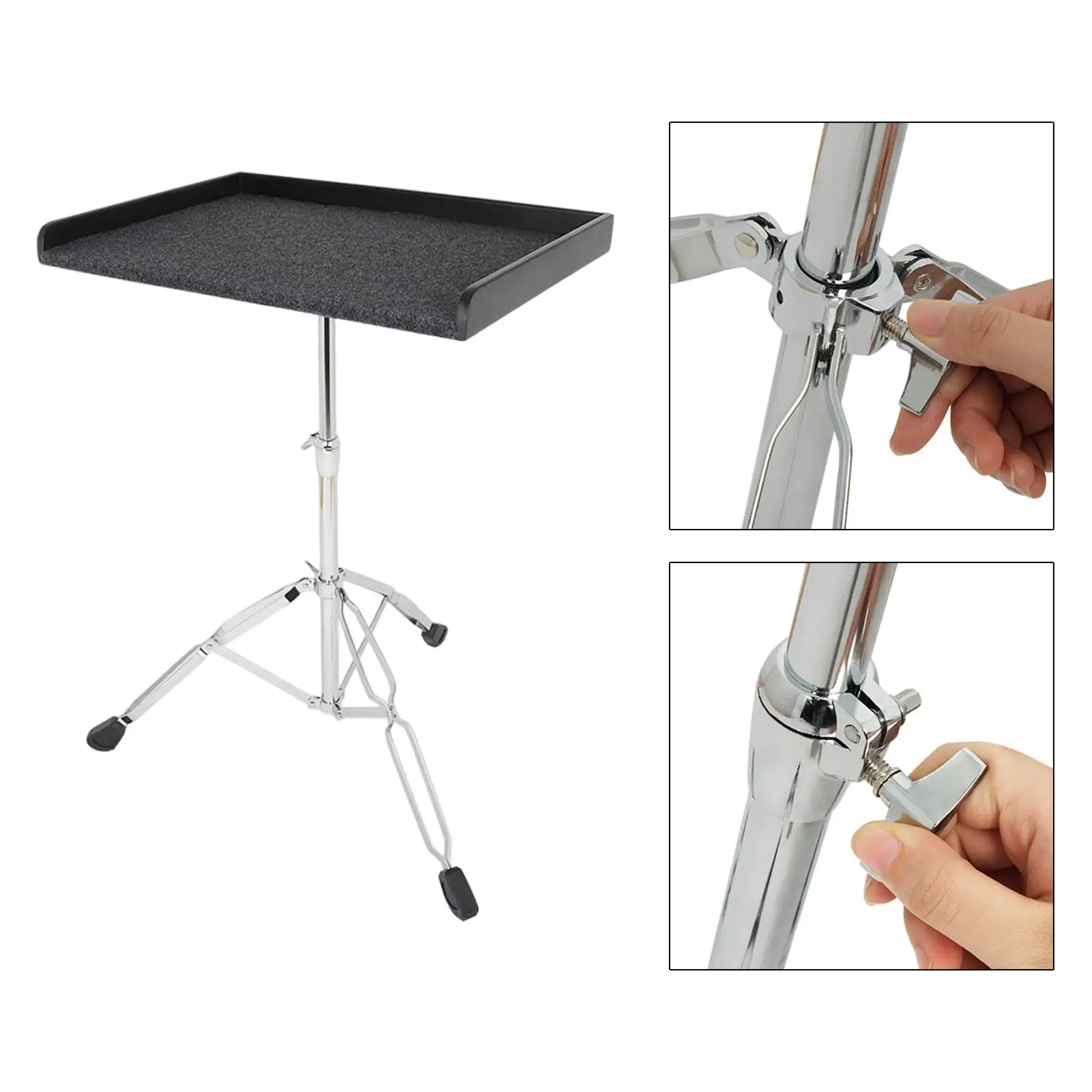Professional Percussion Table Portable Tripod Stand Adjustable Drum Stool Mount Holder for Workstation Music Gig