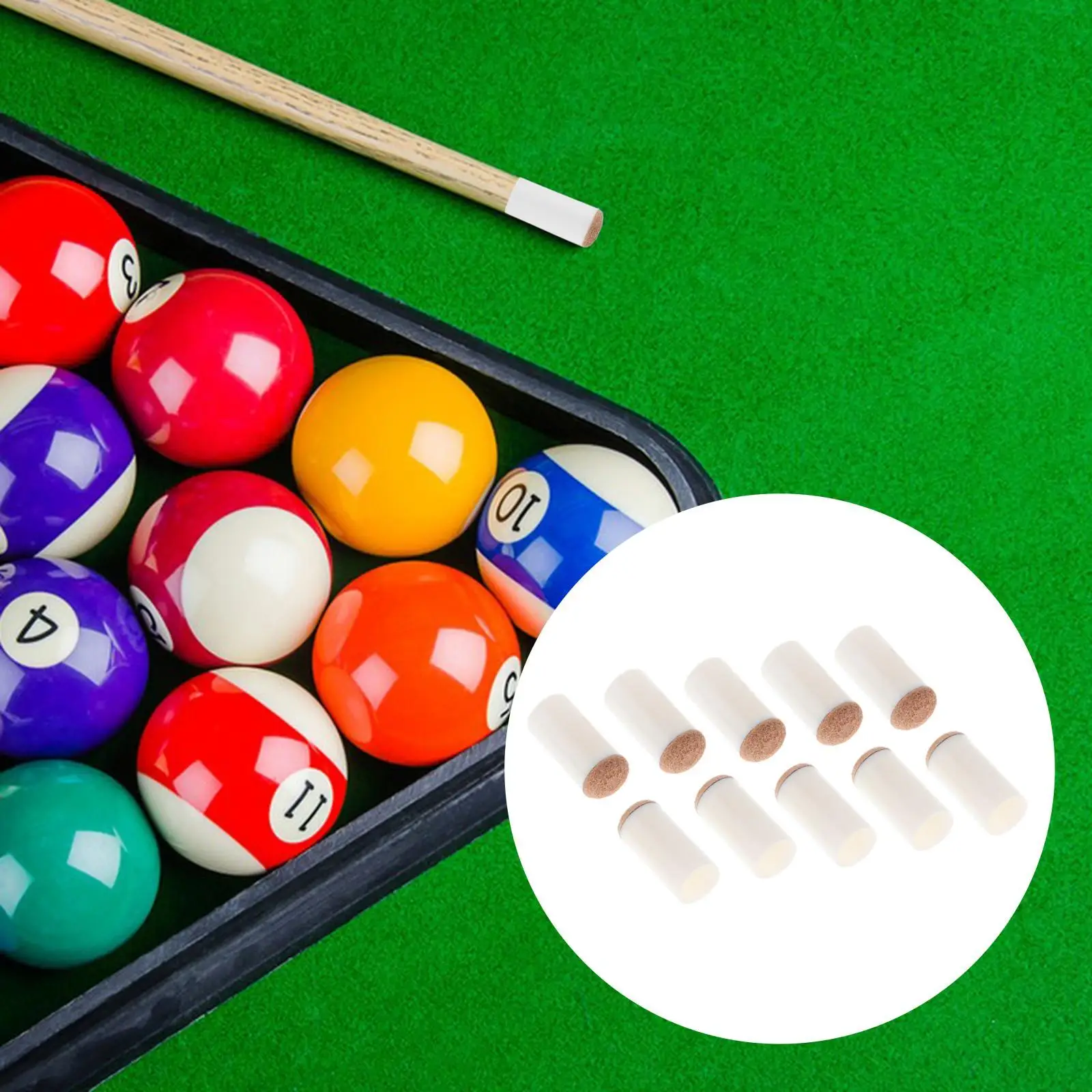10pcs Professional Billiard Tips Replacement Durable Pool Repair Rod Head