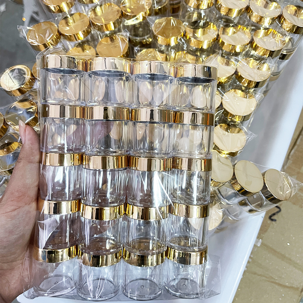 Best of 20 / 50 / 100pcs 10ml Gold Lid Mini Empty Box Cosmetic Travel Bottle Containers Clear Transparent Nail Acrylic Powder / Glitters Jar Reviews & Tips