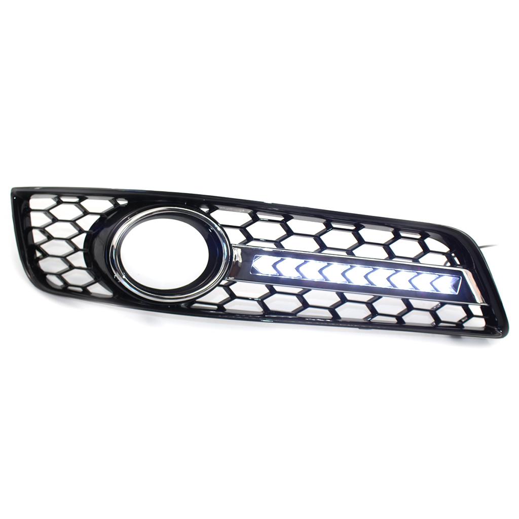 Car Front Fog Light Grilles Cover Trim Dynamic Flowing LED Lower Bumper Grill Fit for Audi A3 8P 2009-2013Left and Right Side