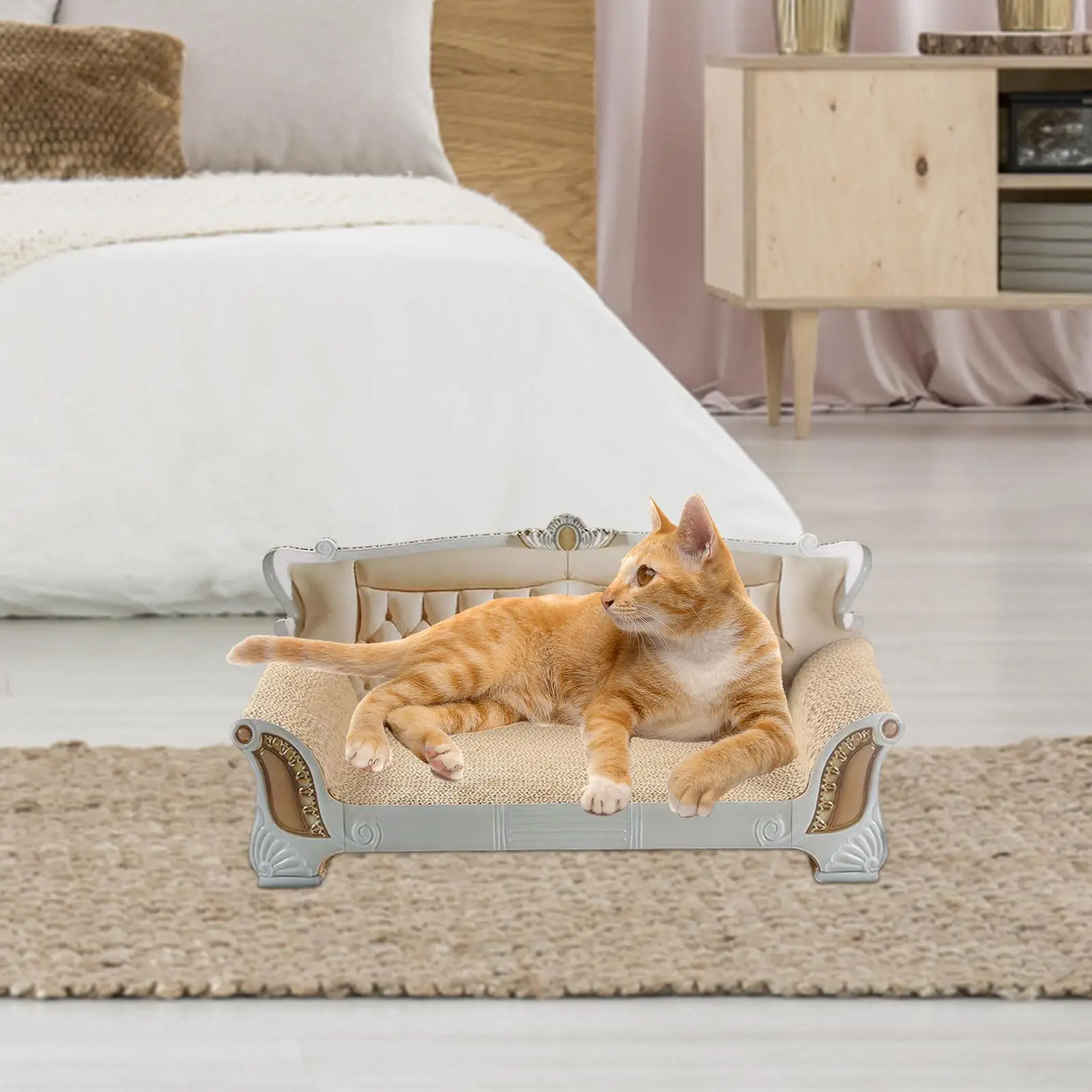 Cat Scratcher Pad Nest Bed Wear Resistant Cardboard Corrugated Cat Scratcher board for Indoor Cats