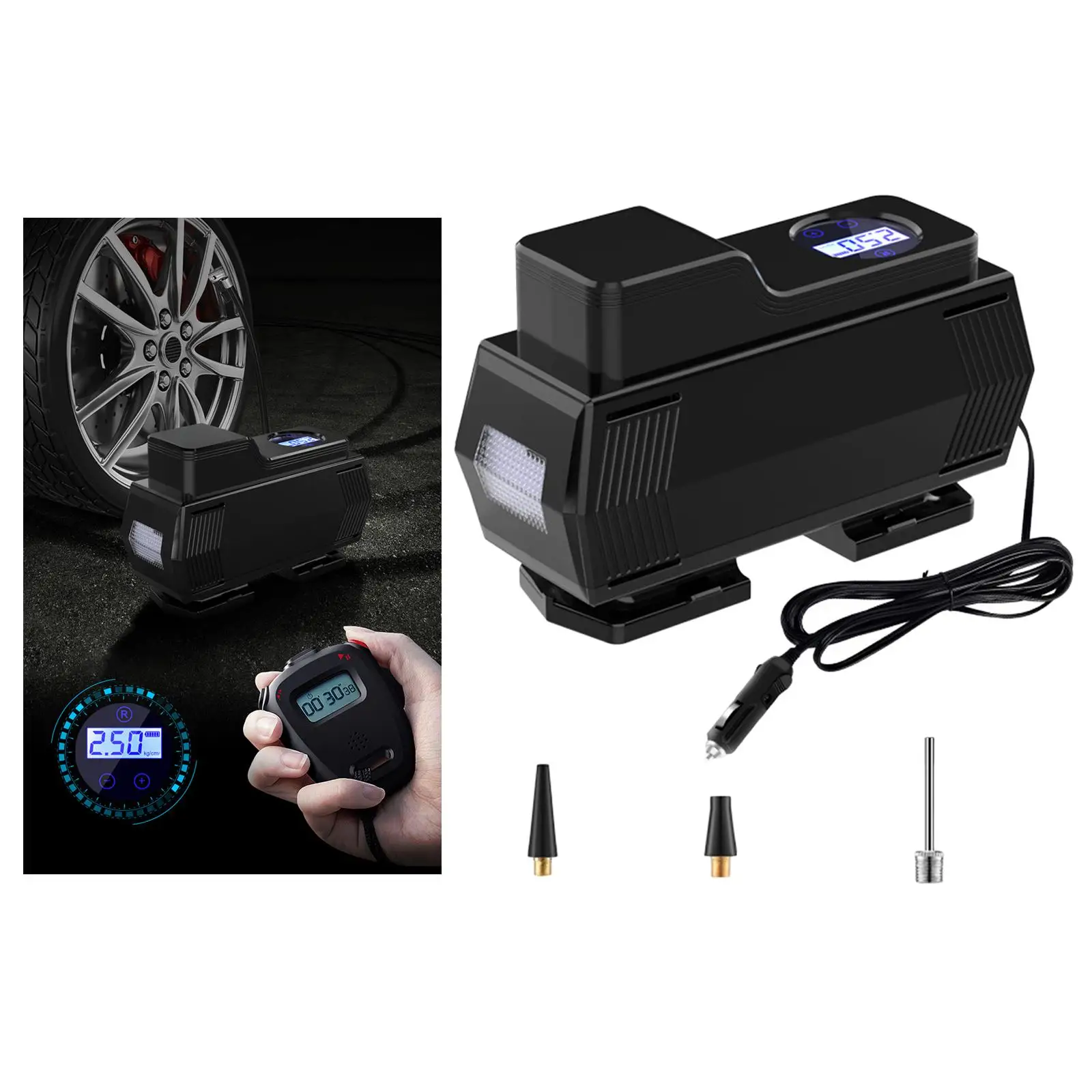 DC12V Automobile Tire Inflator Pump Air Compressor Pump Charging Pump Wired Tyre Inflater for Cars Motorcycles Auto