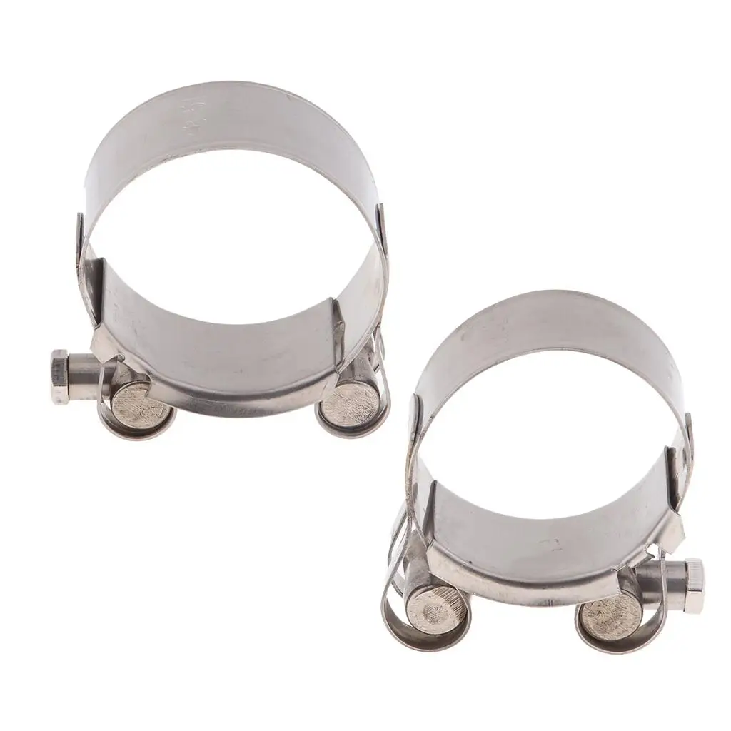 2pcs Metal Motorcycle Exhaust  Exhaust Muffler Clamp Tube Clamps