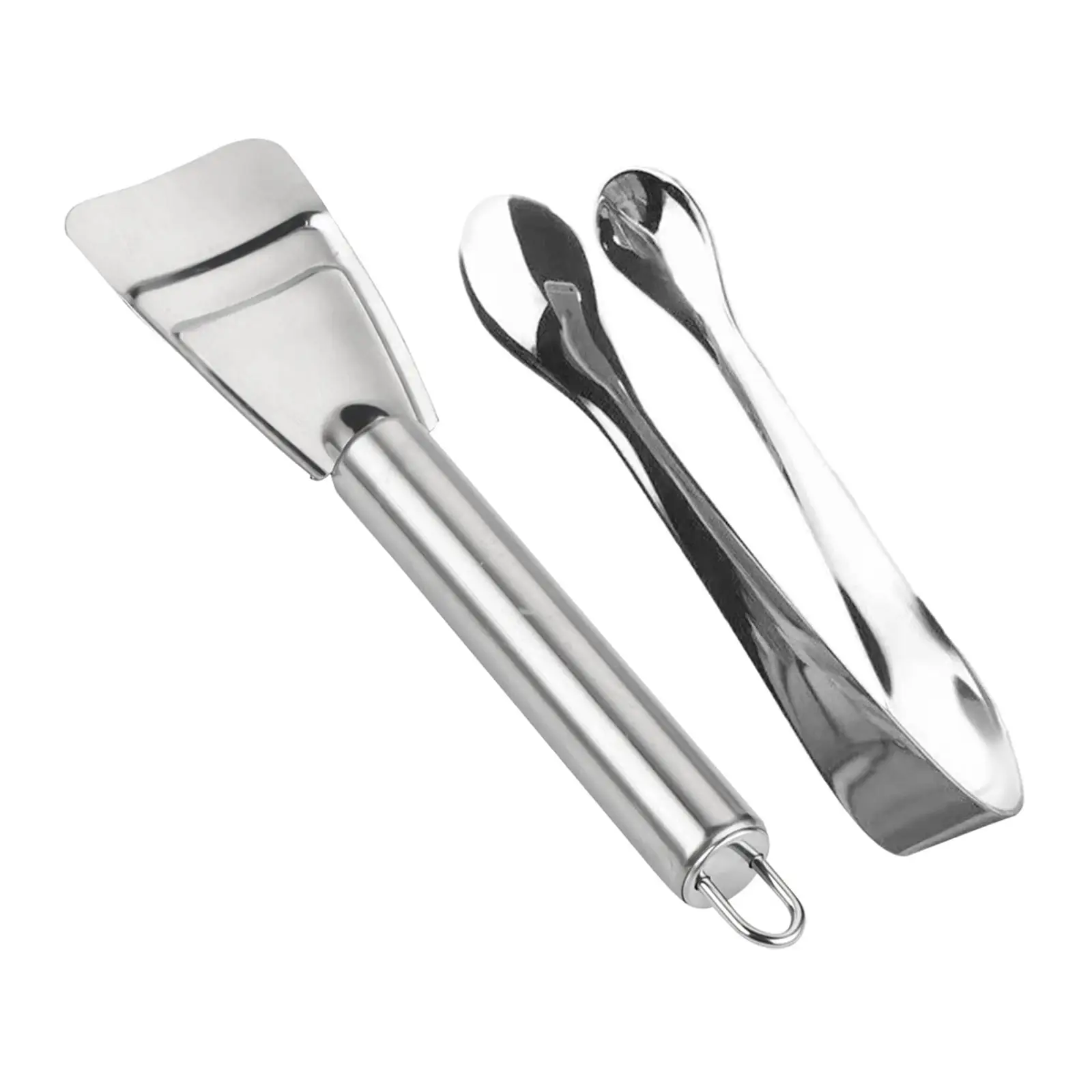 Ice Scooper and Ice Tongs Set Portable Versatile Reusable Kitchen Scooper and Tongs Kitchen Serving Tongs Set for Bar Bakery