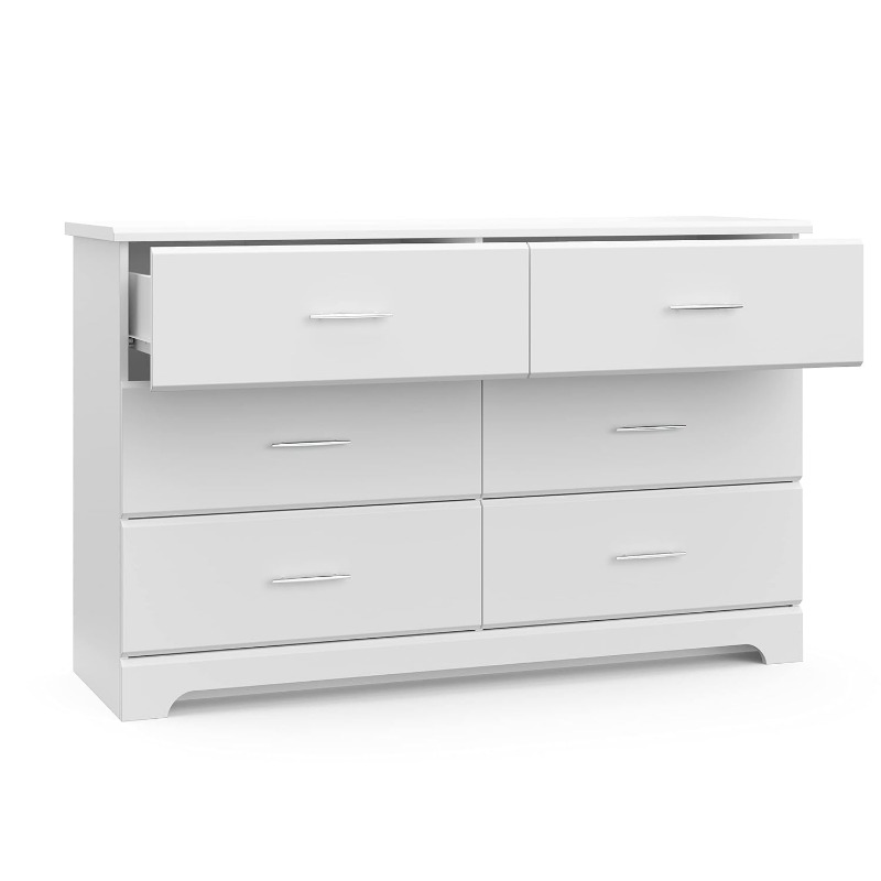Description Picture 6 of itemBrookside 6 Drawer Double Dresser (White) – GREENGUARD Gold Certified, Dresser For Nursery, Kids, Chest Of Drawers