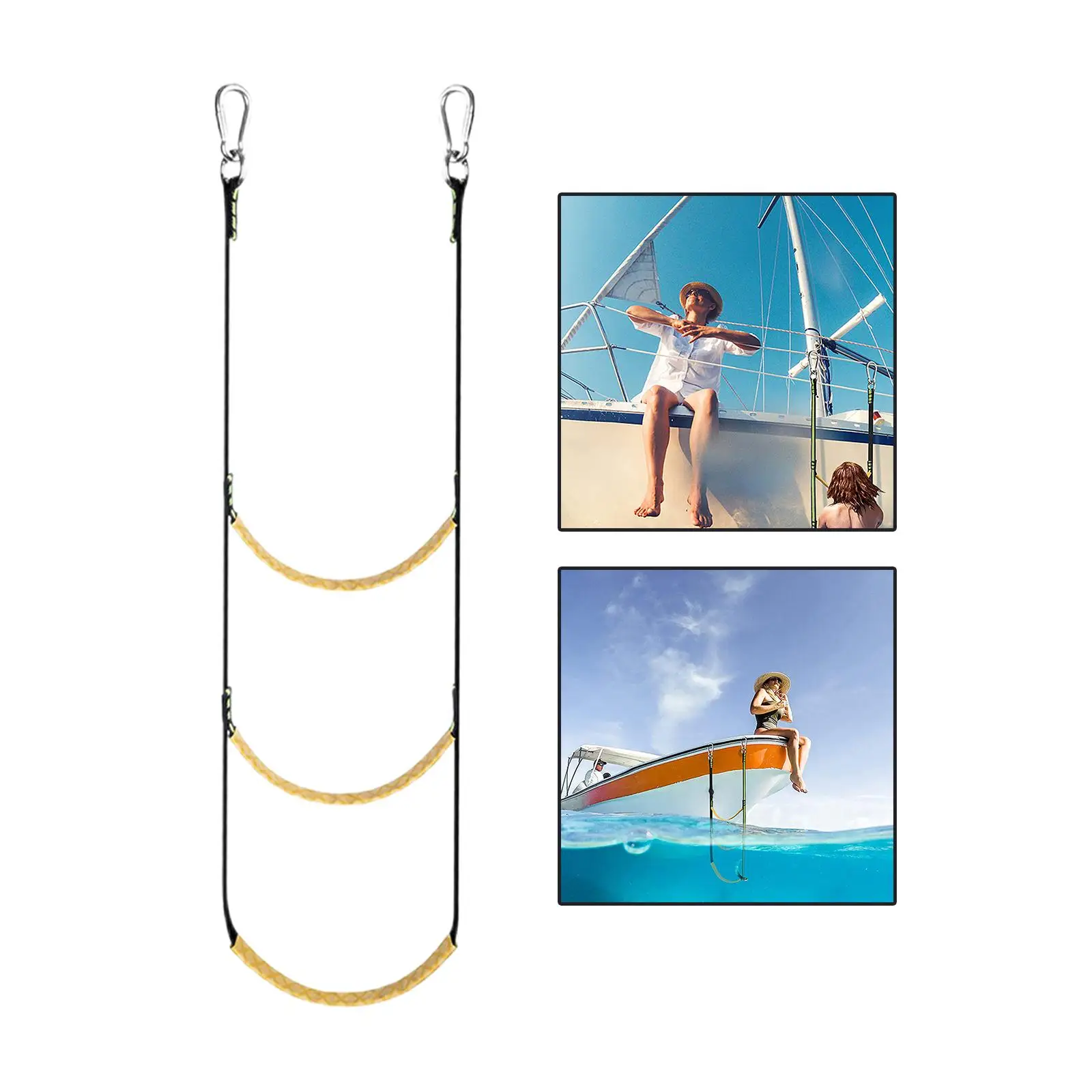 3 Rope Ladder Nylon Kayak Hanging Ladder Assist Boarding Ladder