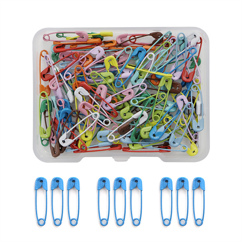 Description Picture 6 of item120Pcs Safety Pins Colored Safety Pins Metal Safety Pins with Storage Box Small Safety Pins for Clothes DIY Crafts Sewing Home