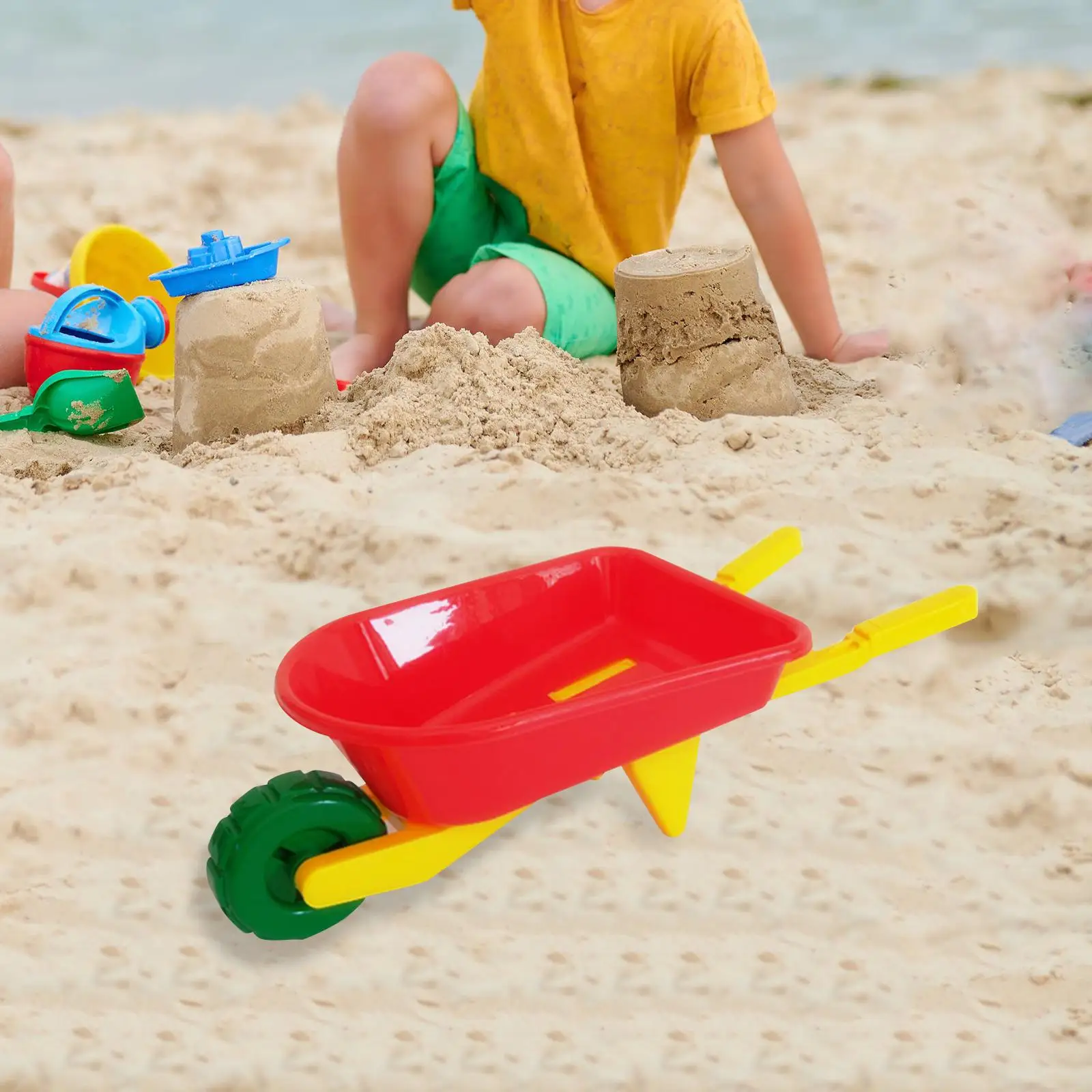 Sand Wheelbarrow Beach Toy for Sand, Snow, Plant Transfer, Kids Gardening Wagon