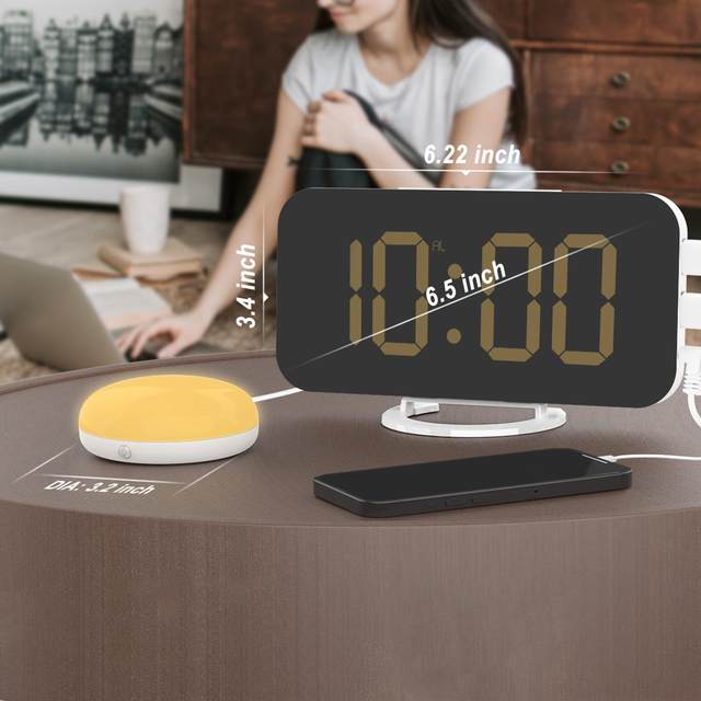 110dB LED lampeggiante Super vibrante forte sveglia sveglia Snooze letto  Shaker per dormienti pesanti sordi anziani non udenti - AliExpress