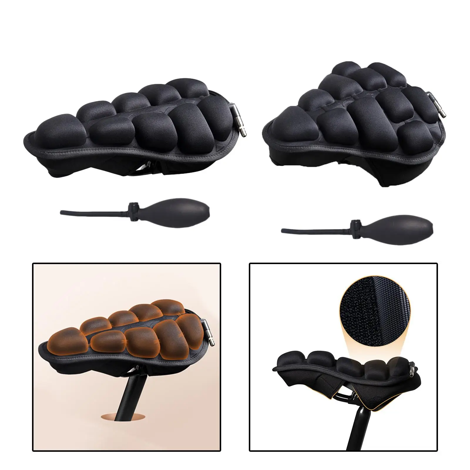 Comfort Bike Seat Cushion Cover, 3D Bike Saddle Cover, Breathable Inflatable
