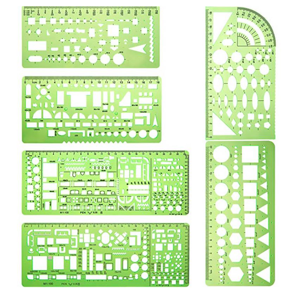 Технический трафарет для рисования мебели, практичный измерительный  архитектурный шаблон, инструмент для рисования, профессиональный PS  портативный план дома | AliExpress