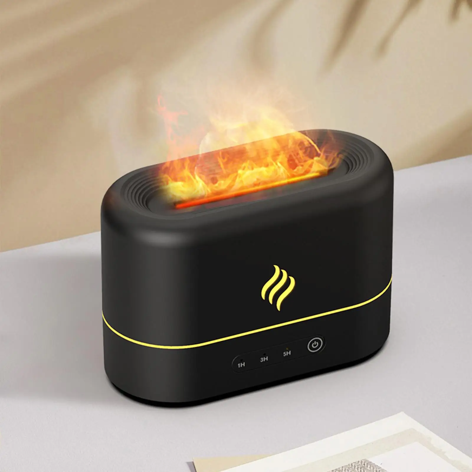 Small Cool Mist Humidifier Auto Shut Off Colorful Lighting Simulation Flame Lightss Aroma Diffuser for Office Car