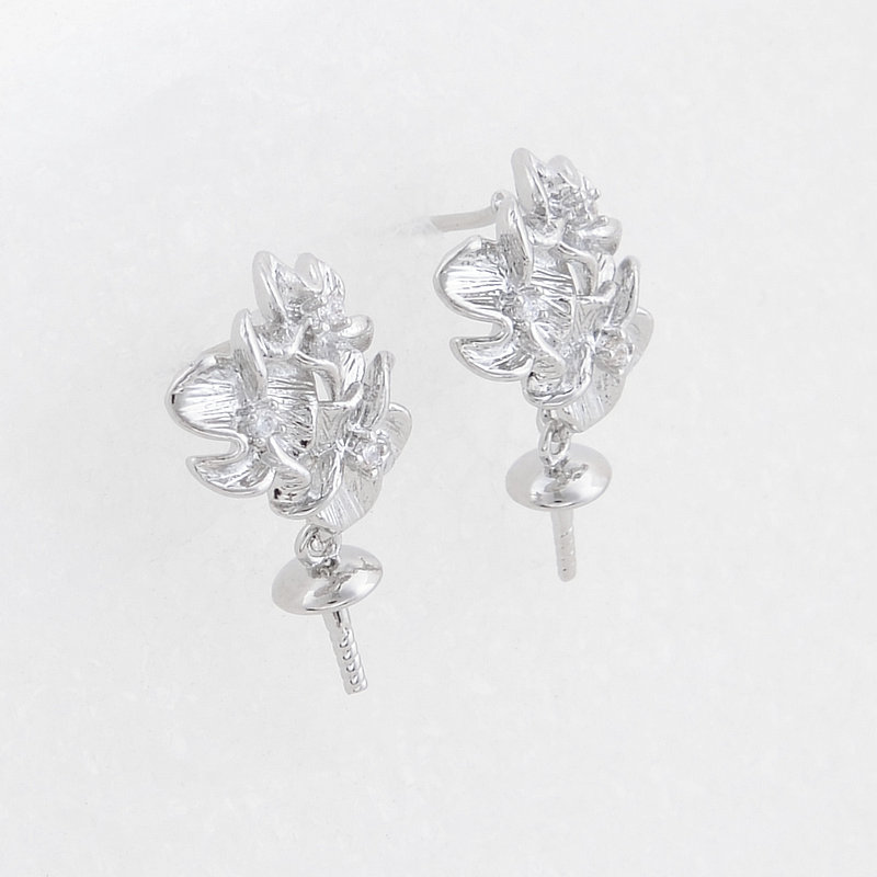11*19mm 14 Karat vergoldetes Messing mit Zirkon blumen Ohr stecker hochwertige DIY DIY Schmuck machen Suche Zubehör – Detail 5