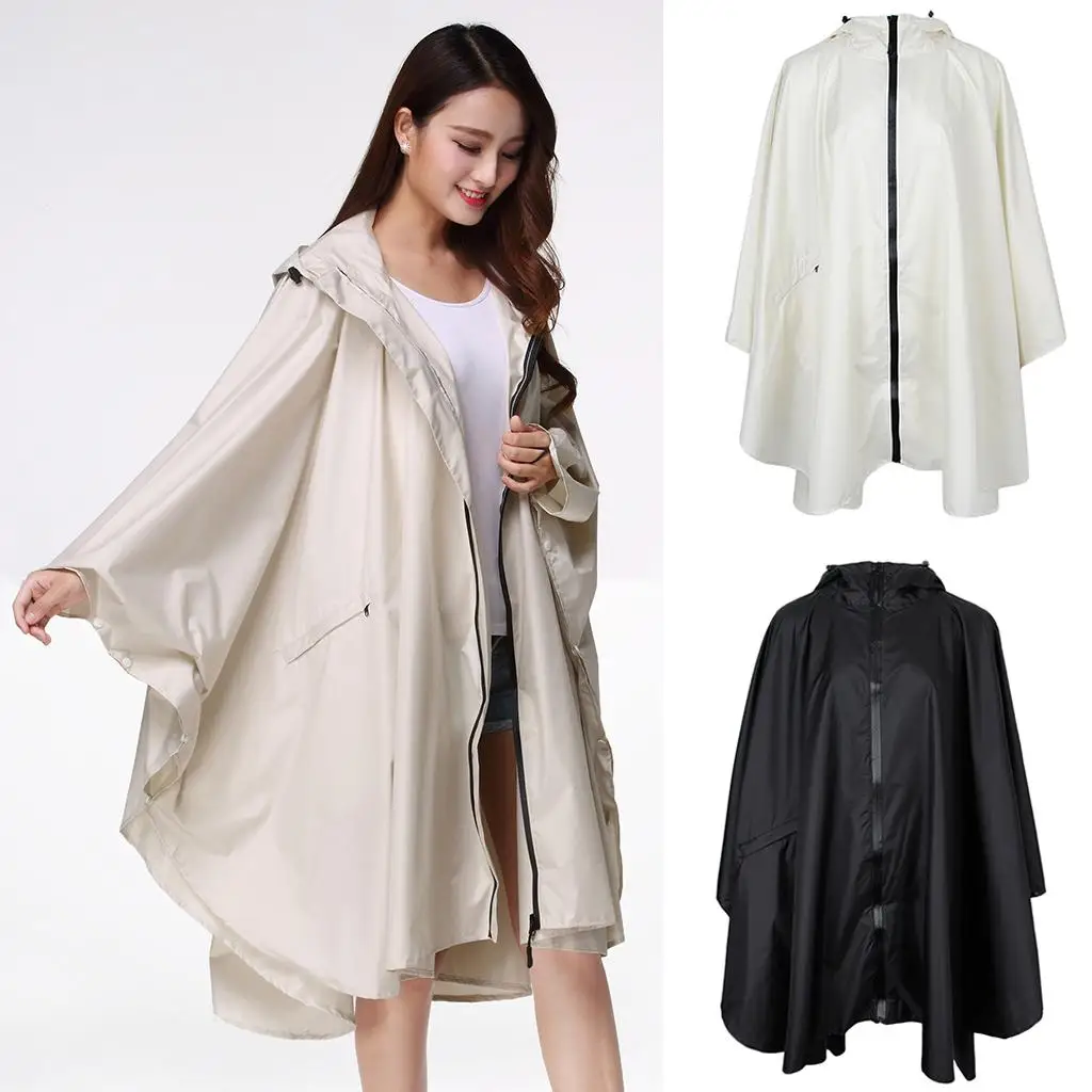 Women`s Lightweight Waterproof Outdoor Hooded Zip  Portable Poncho