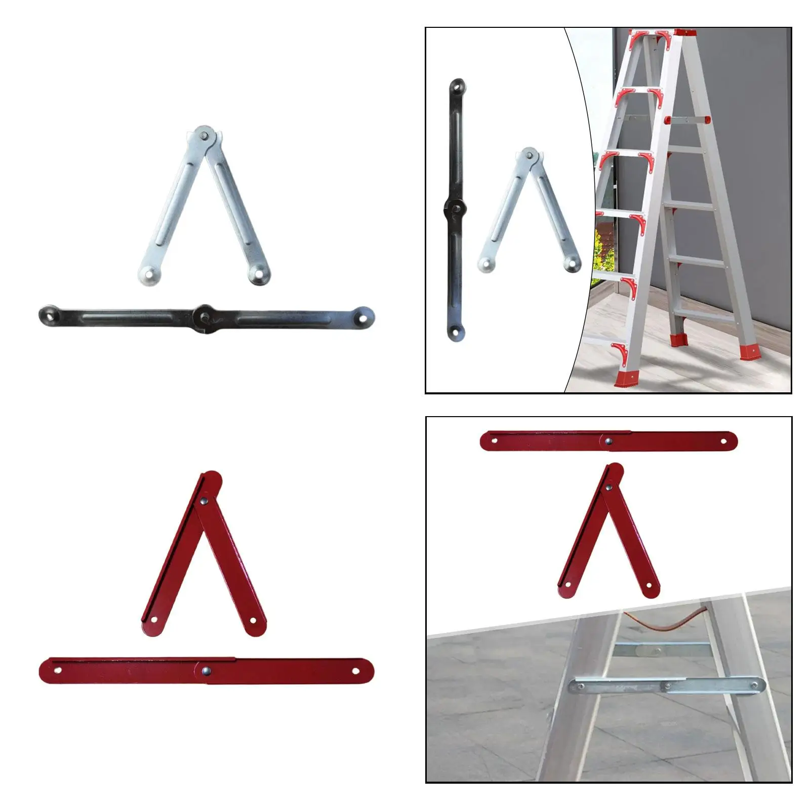 2 Pieces Ladder Accessories Fixed Support Replacement Kits Metal Bracket Herringbone Ladder Connector Replacement Ladder Rod