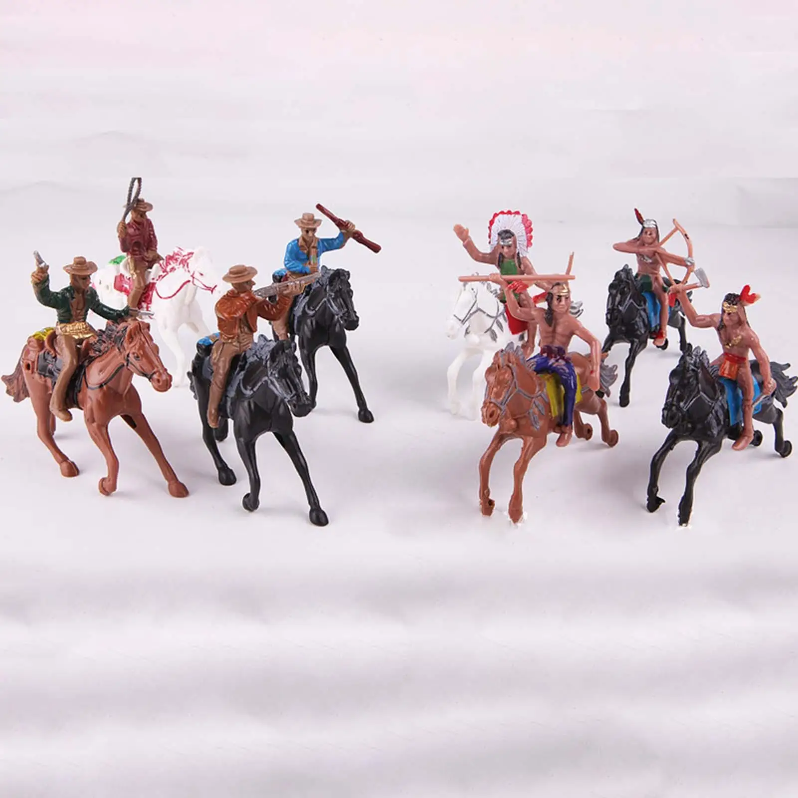 Pack of 8 Western Cowboy Figures Playset for Boys Home Decoration