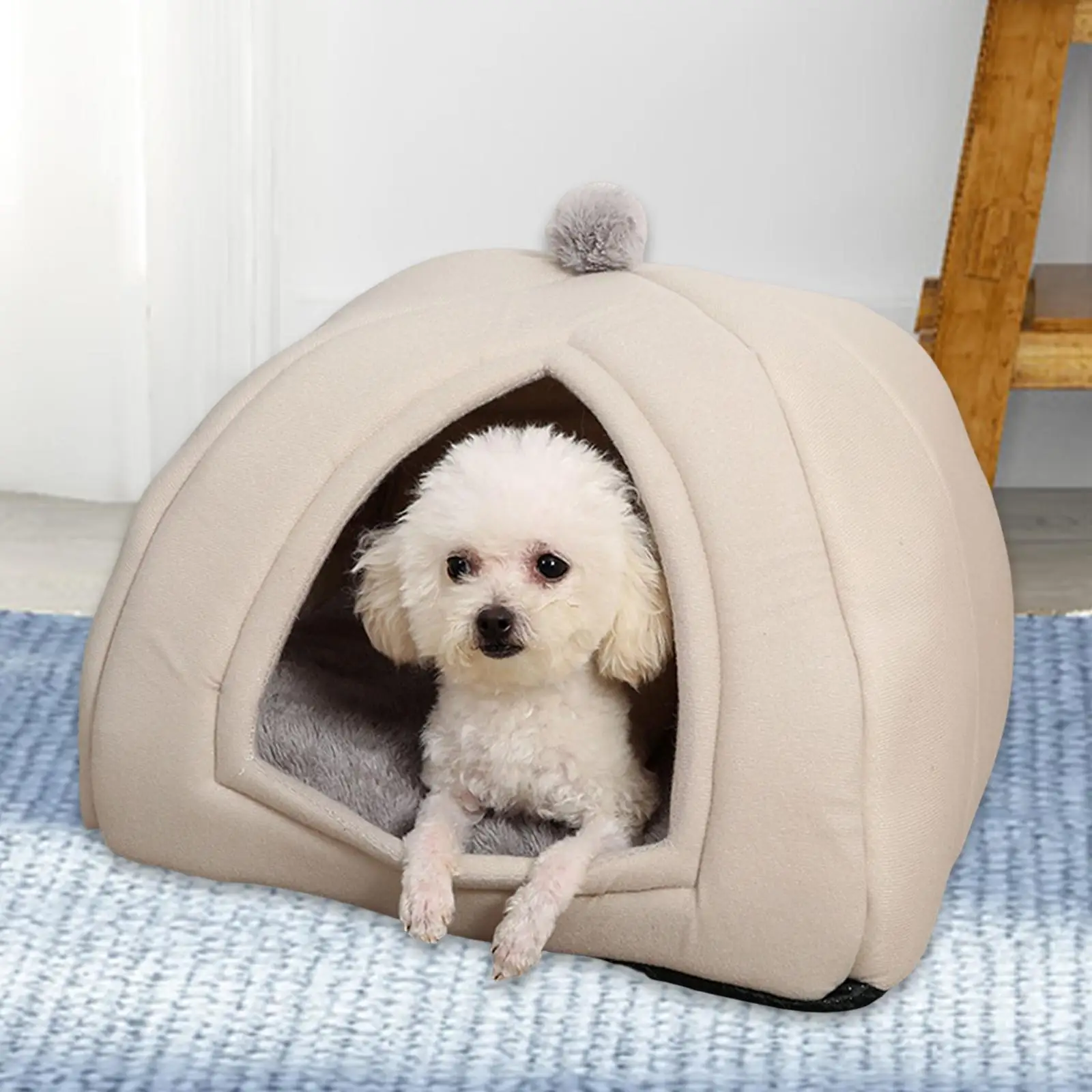Soft Cave Pet Bed Dog Tent Small Medium Puppy Cat Warm House Hut Sleeping