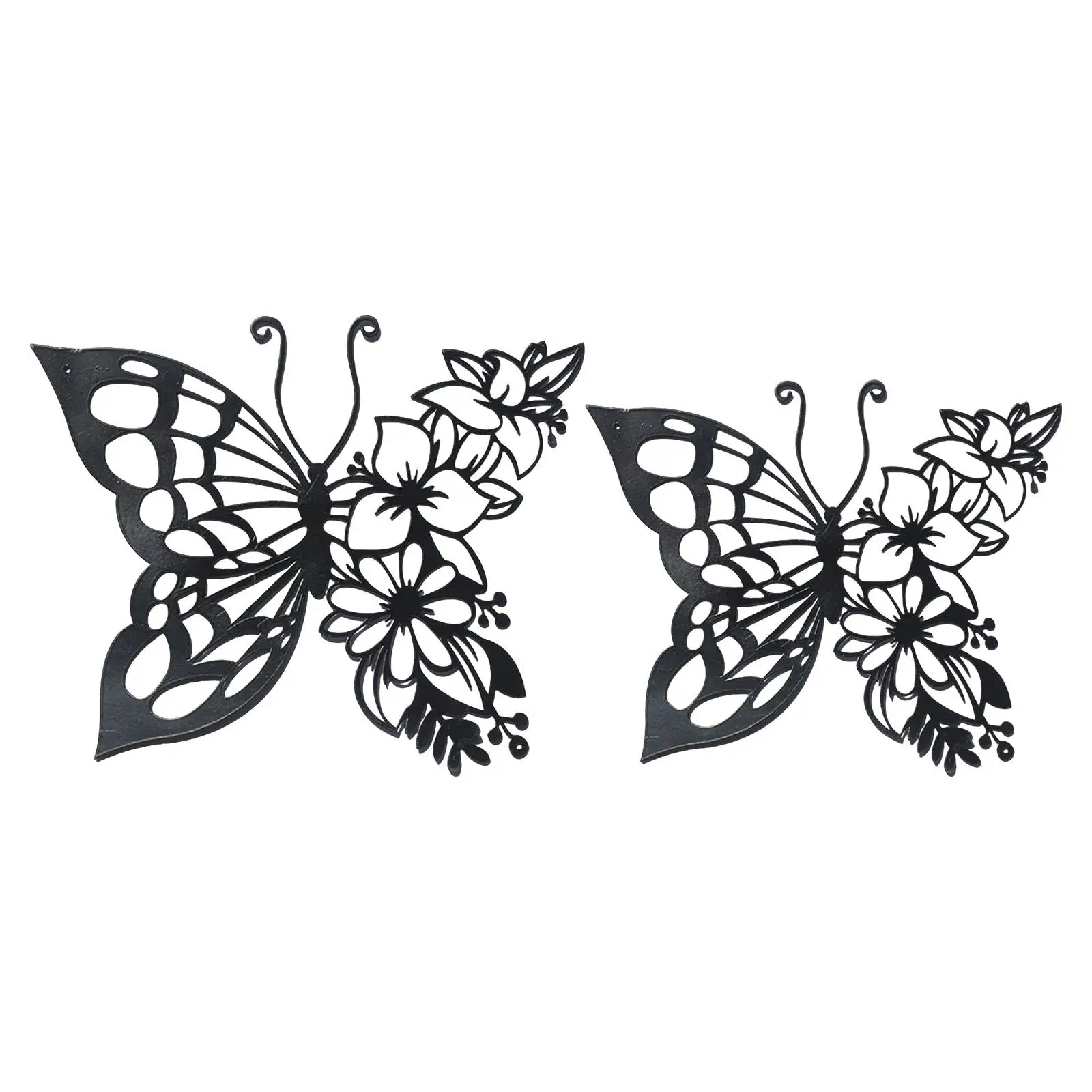 Butterflies Wall Art Figurines Silhouette Wrought Iron Ornaments Hanging Office