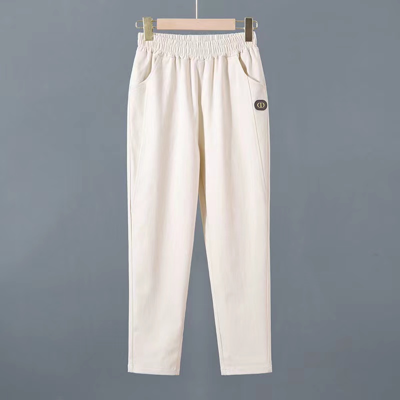 Description Picture 4 of itemSpring Autumn Harem Pants Women Large Size Loose Casual Cotton Baggy Pants for Woman Elastic High Waist Brown Trousers