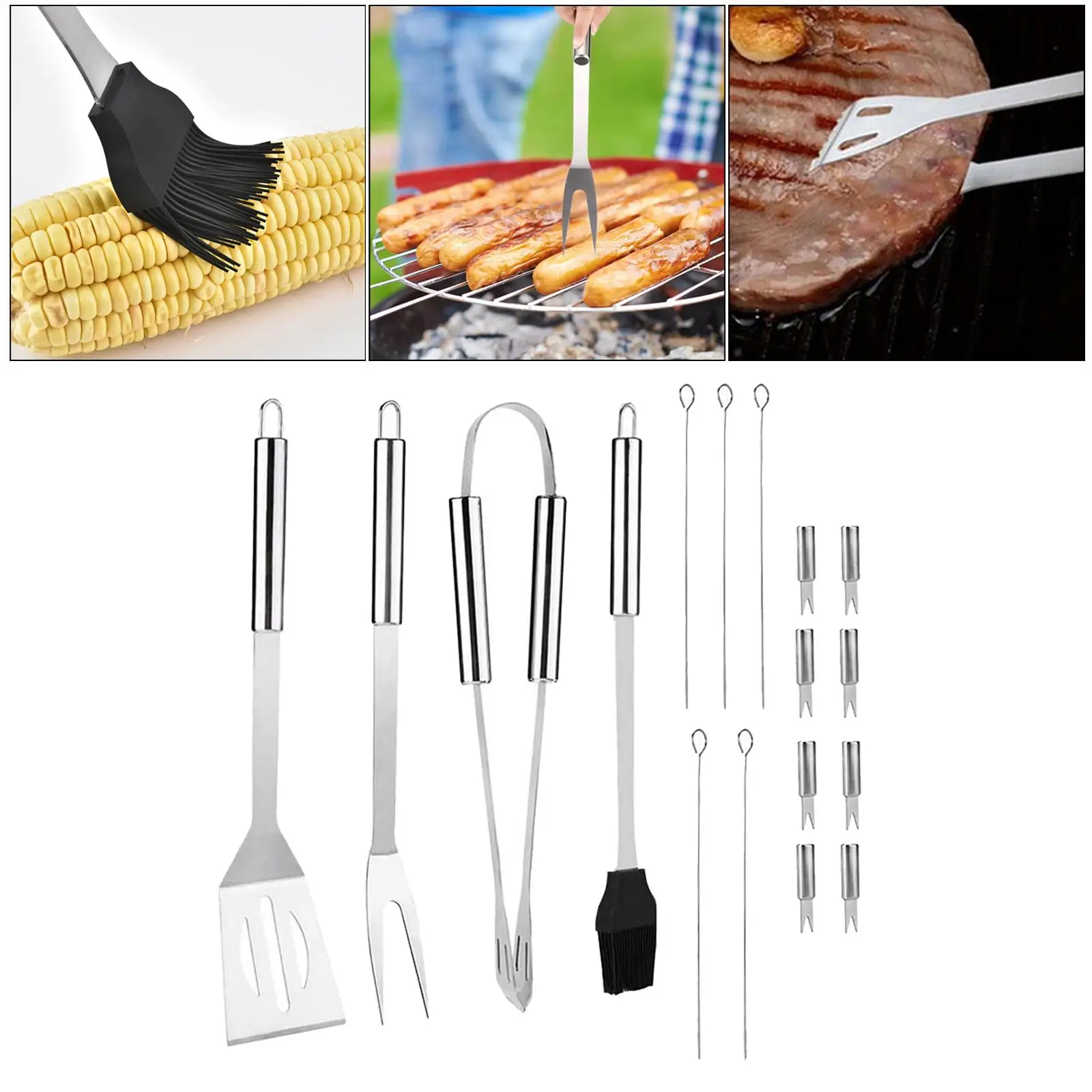  Tool  Fork Skewers Barbecue Grilling in Portable Bag