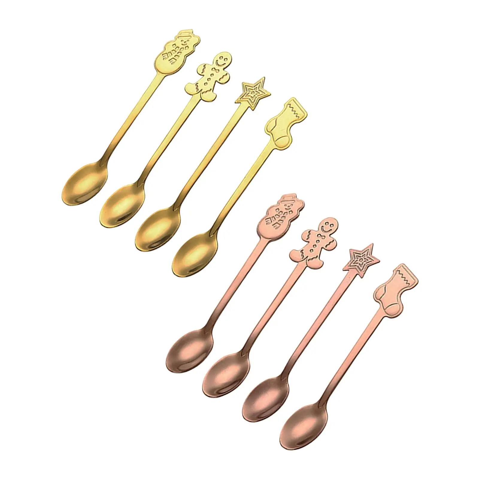 4 Pieces Christmas Coffee Spoons Espresso Spoons Kitchen Cutlery Small Spoons Kitchen for Hotel Wedding Cafe Cake Sugar