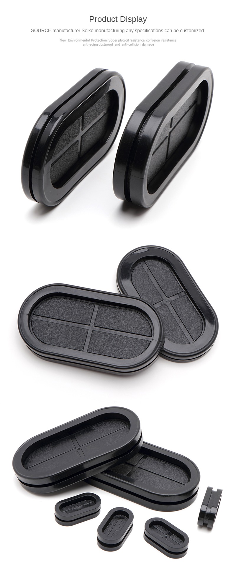 Description Picture 4 of itemRubber Protective Coil Grommet Pad Seal Ring Elongated Strip For Protection Wire Cable Flame Retardant Insulation Wire Loop