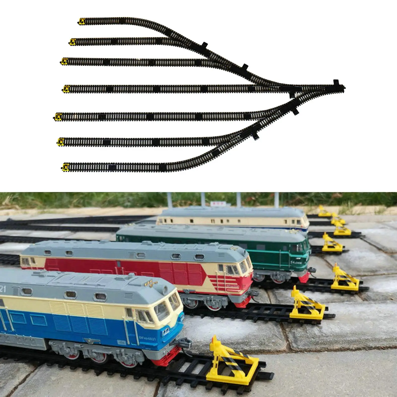 34Pcs Model Railway Track 1/87 for Train Railway Layout Architecture Model
