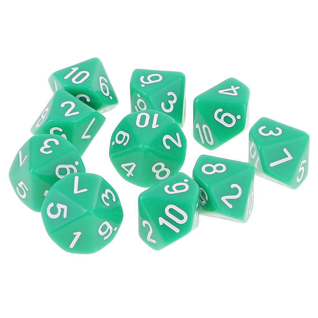 10pcs 10 Sided Dice D10 Polyhedral Dice for Games