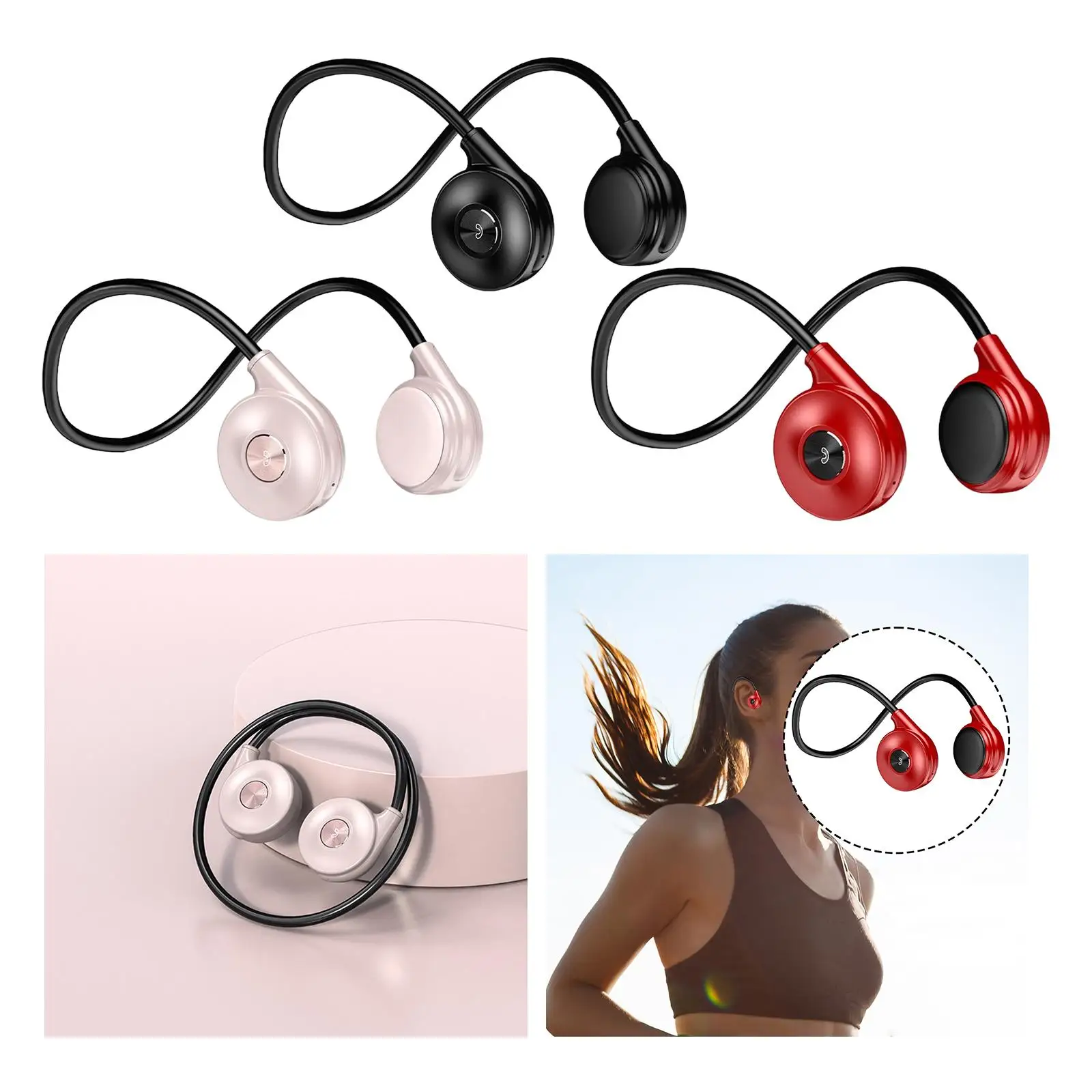 Wireless Headphone Noise Reduction Low Latency Calling Hands Free V5.3 Sports Earphone for Fitness Driving
