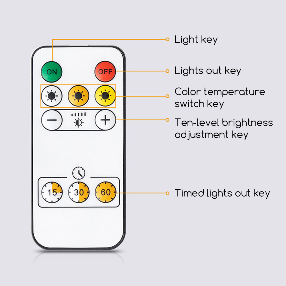 luz espelho remoto brilho ajustável usb recarregável