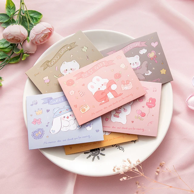 5sets/lot Cute Flowers Small Cards Greeting Thank You Blessing Card Message  Card Gift Stationery School Supplies - AliExpress