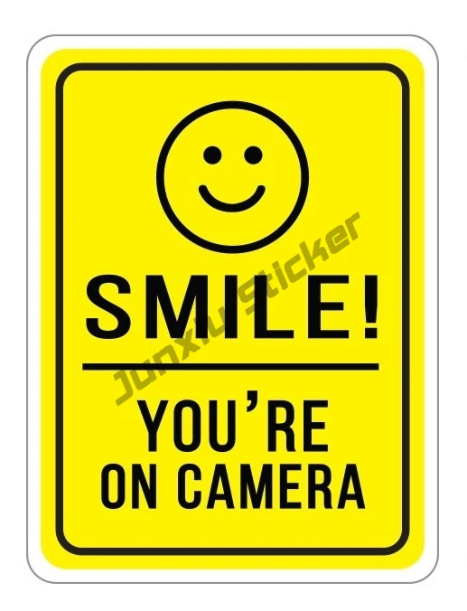 MISC35R CCTV SMILE YOU ARE ON CAMERA *PACK OF 5* WINDOW STICKERS ALL SIZES! 