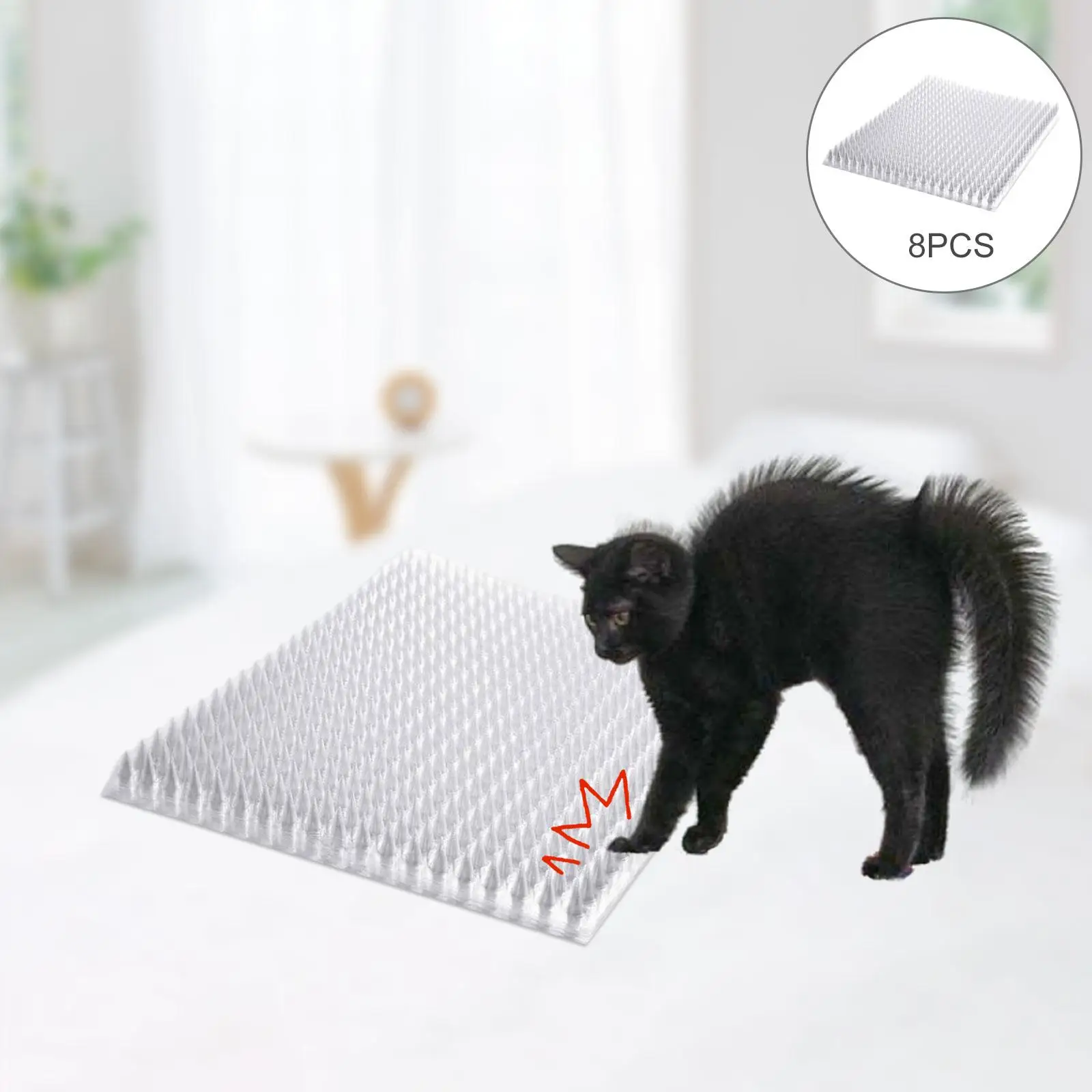 8pcs Cat Scat  with Spikes Deterrent Window Sofa  scare people Mat