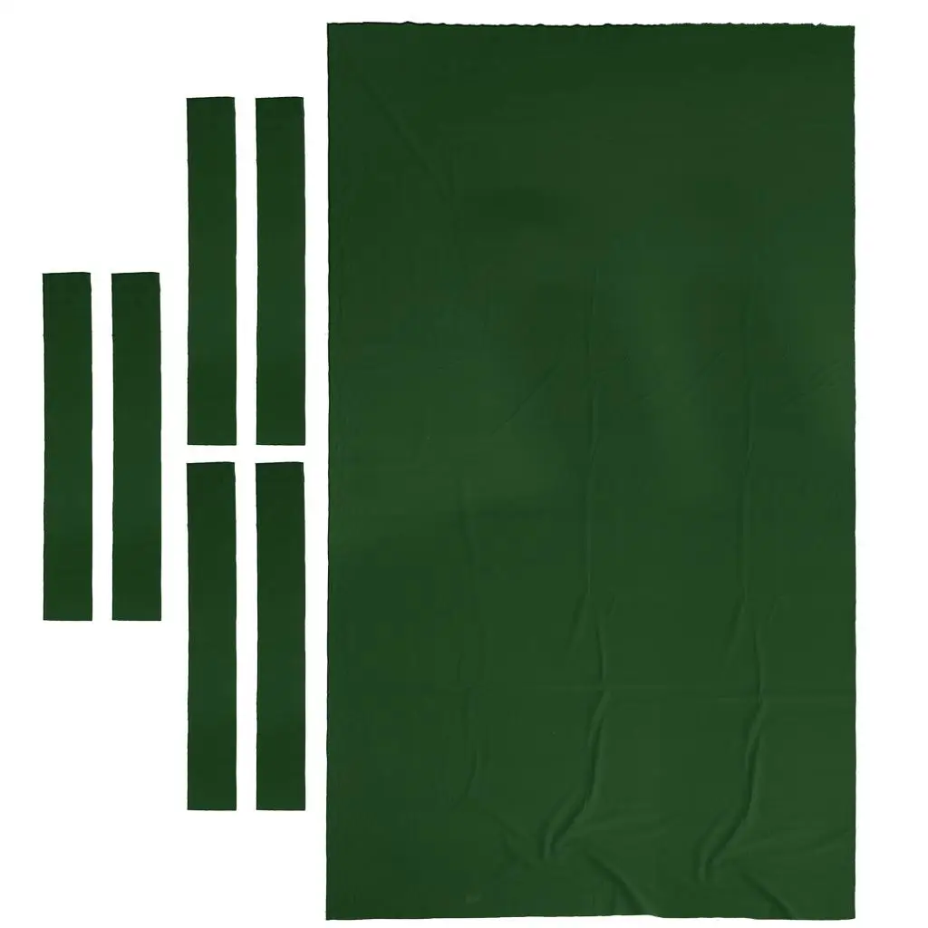 Compact   Pool Table Cloth Felt & 6Pcs Strips for 9ft Snooker Pool Billiards  0.6mm Thickness