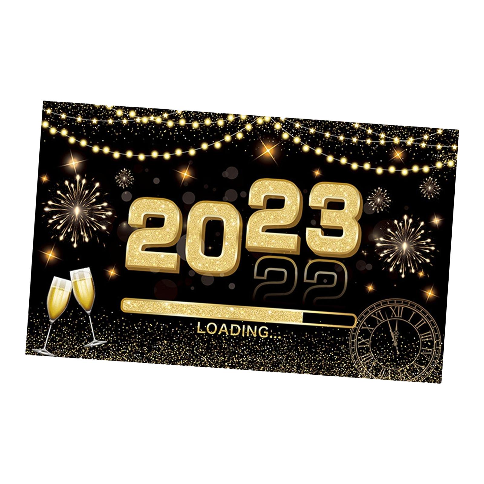 Happy New Year Banner 2023 Backdrop Festival New Year Decors Living Room Celebration Lawn Hanging Office Yard Wall Sign Poster