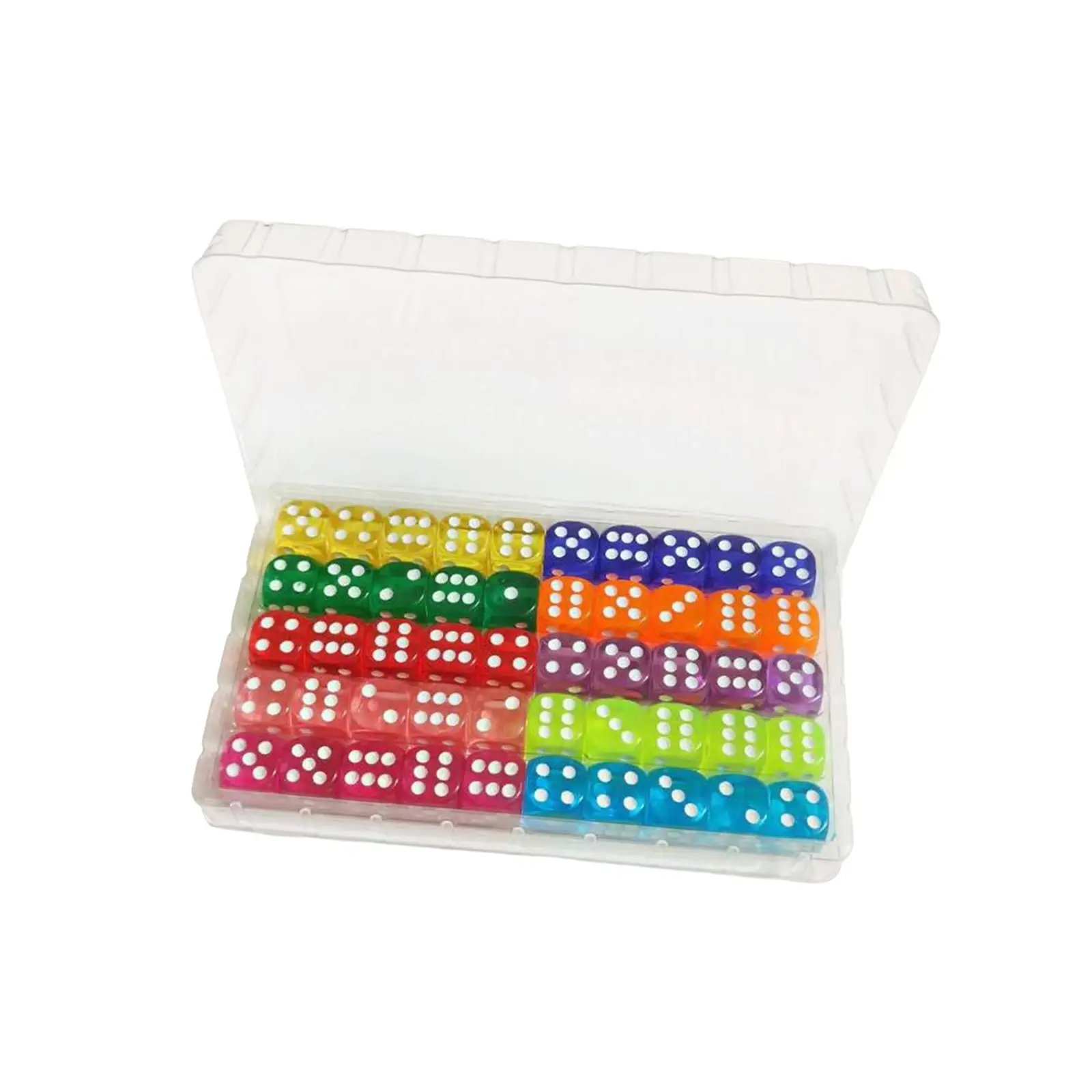 50Pcs Acrylic 6 Sided Dices Set Party Game Dices for Bar Party KTV Role Playing Game