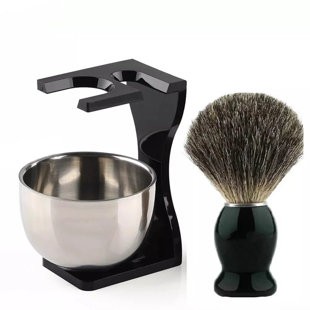 Best of Men's Shaving Set Gift Shaving Brush Badger Wooden Handle Transparent Acrylic Stand Stainless Steel Bowl Shaving Foam Bowl Reviews & Tips