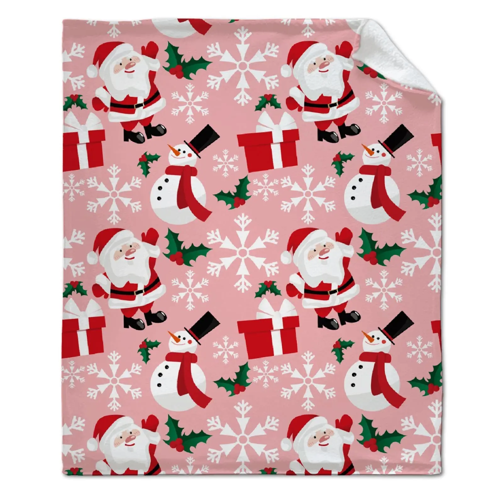 Christmas Reindeer Snowflakes Blanket Fleece Plush Throw Blankets Soft Cozy Warm Bedspread Shawl Bed Sofa Flannel Print Blanket