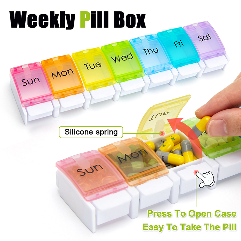 Best of 7 Days Weekly Pillbox Tablet Holder Medicine Storage Case Drug Container Pill Box Tablet Storage Box Organizer 7 Cells Pill Case Reviews & Tips