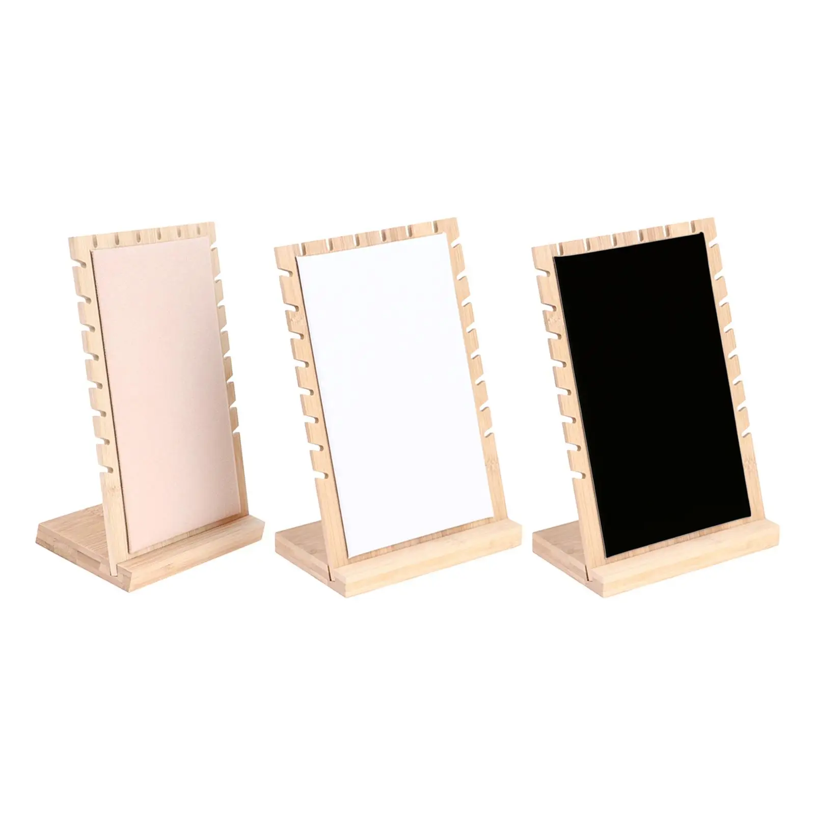 Jewelry Display Stand Wooden Plank Freestanding Soft Mat Necklace Display Board Organizer for Pendant Showcase Jewelry Store