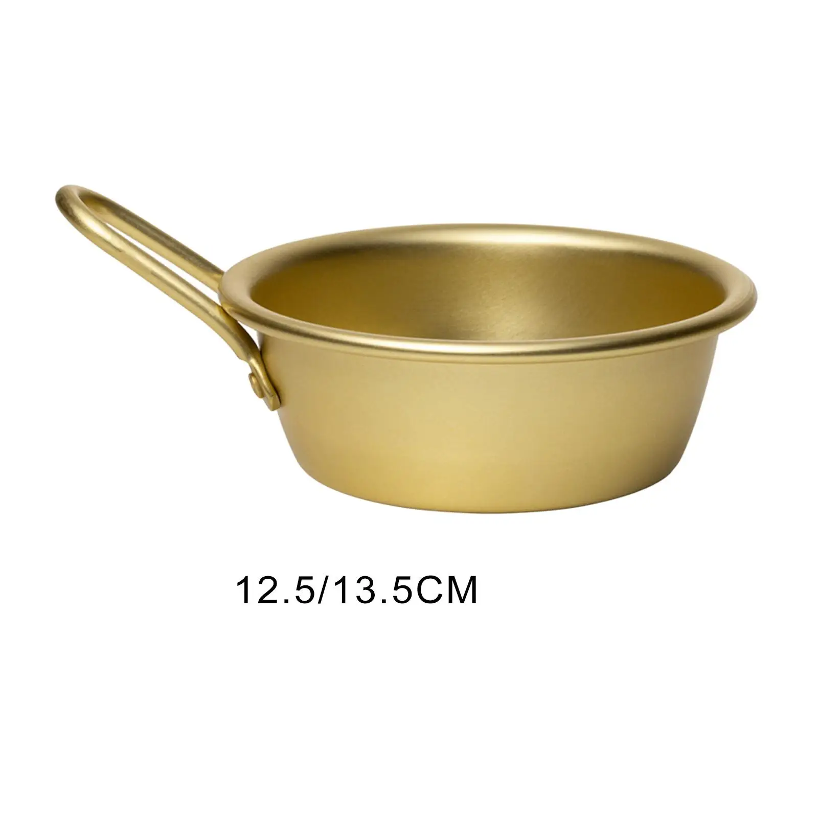 Korean Traditional Wine Bowl Golden with Handle Rice Wine Bowl Wine Cup Hiking Soup Dish Aluminum Cup Ramen Noodles Pot Camping
