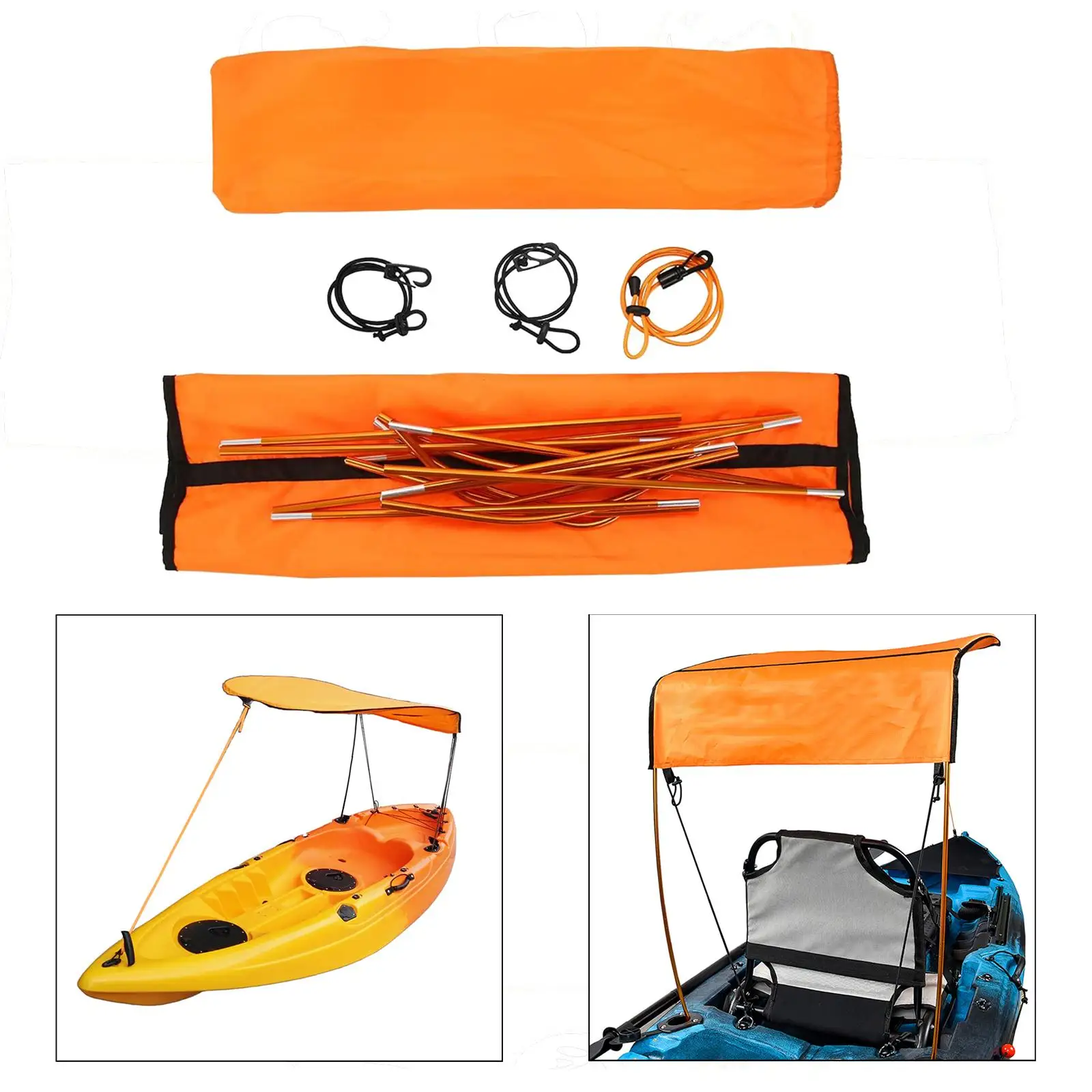 Kayak Boat Sun Shelter Canopy Awning with Storage Bag for Picnic Outdoor