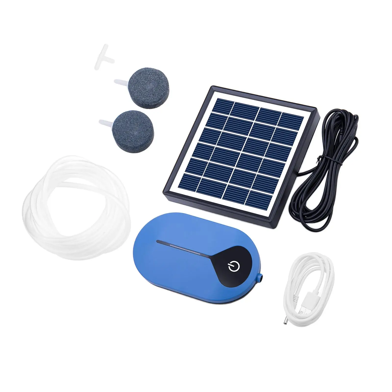 Oxygenator Solar Powered with Hoses And Bubble Stones 1L/Min Max DC Charging