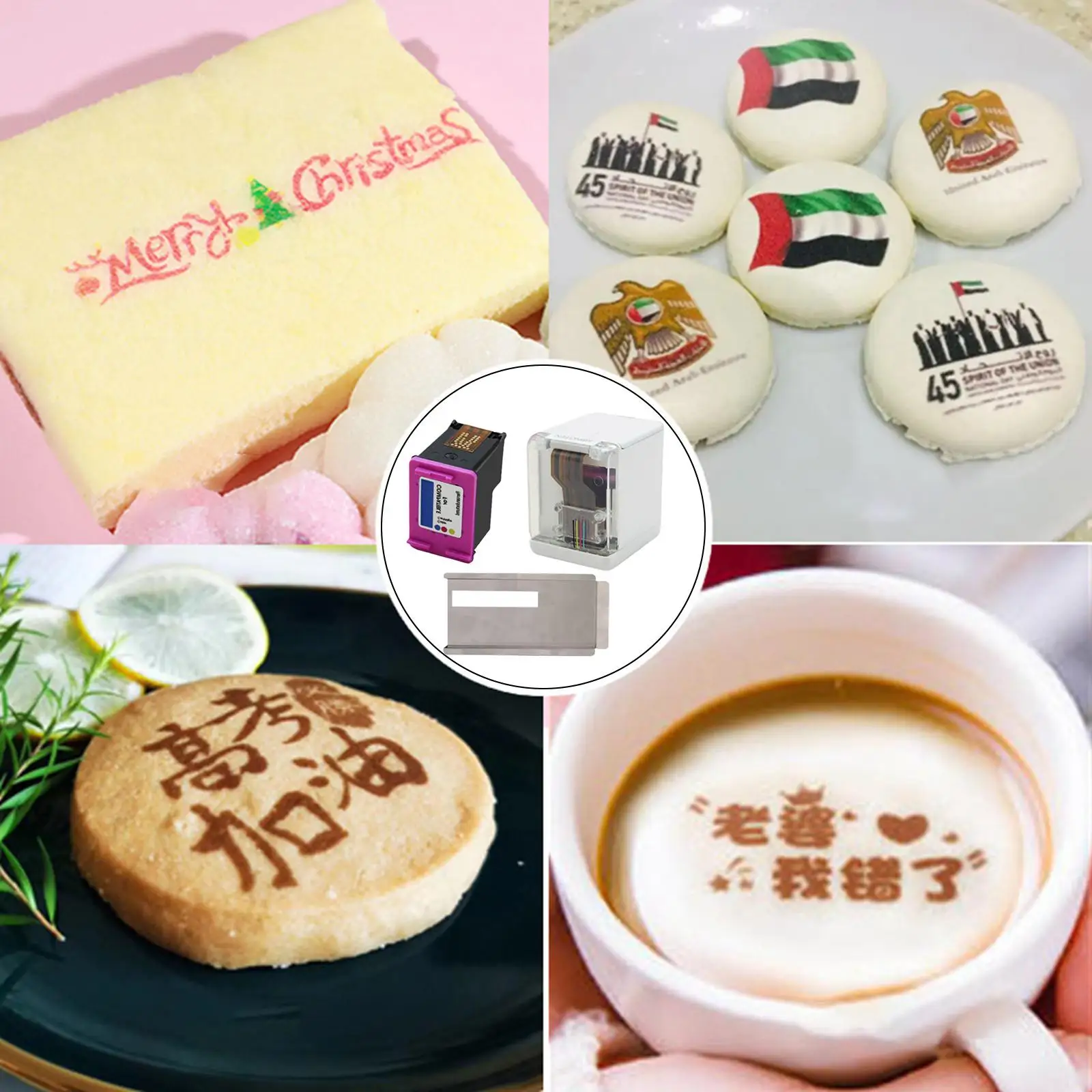 Mini Edible Ink Portable Food Printer Label Printer Decoration Handheld DIY Custom for Cake Latte Bread Macaroon Beer