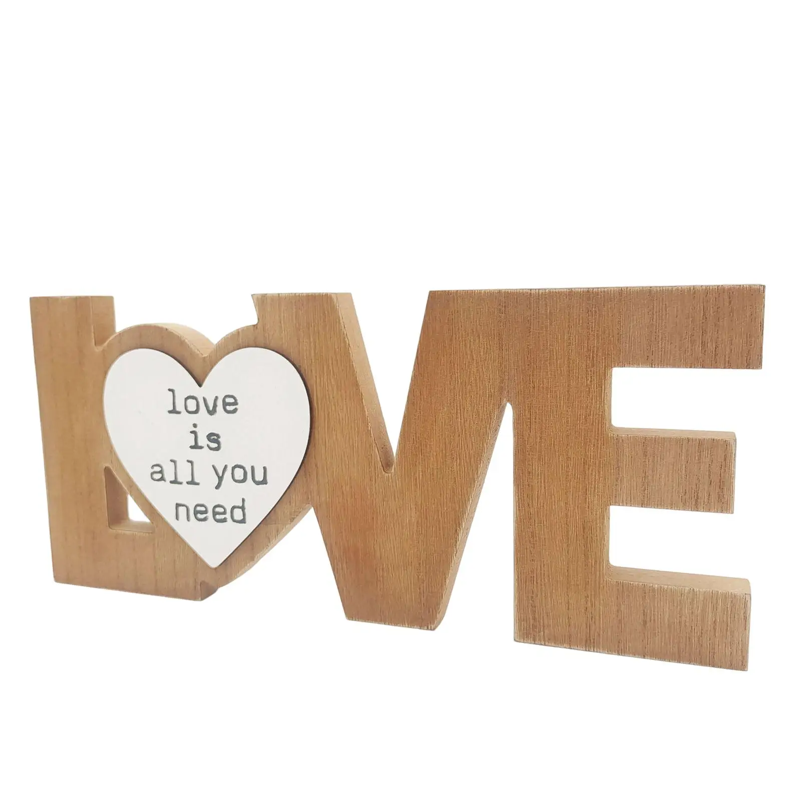 Wood Cutout Love Letters Sign Free Standing Housewarming Gift Modern Stylish