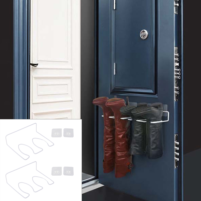 Description Picture 2 of itemLXAF 2 Set Wall Mounted Metal Boot & Shoe Storage Rack Punch-free Door Shoe Hangers