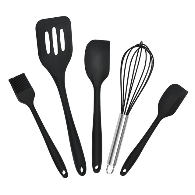 5 Pcs Cooking Utensils Set Nonstick Silicone Cookware Set Heat