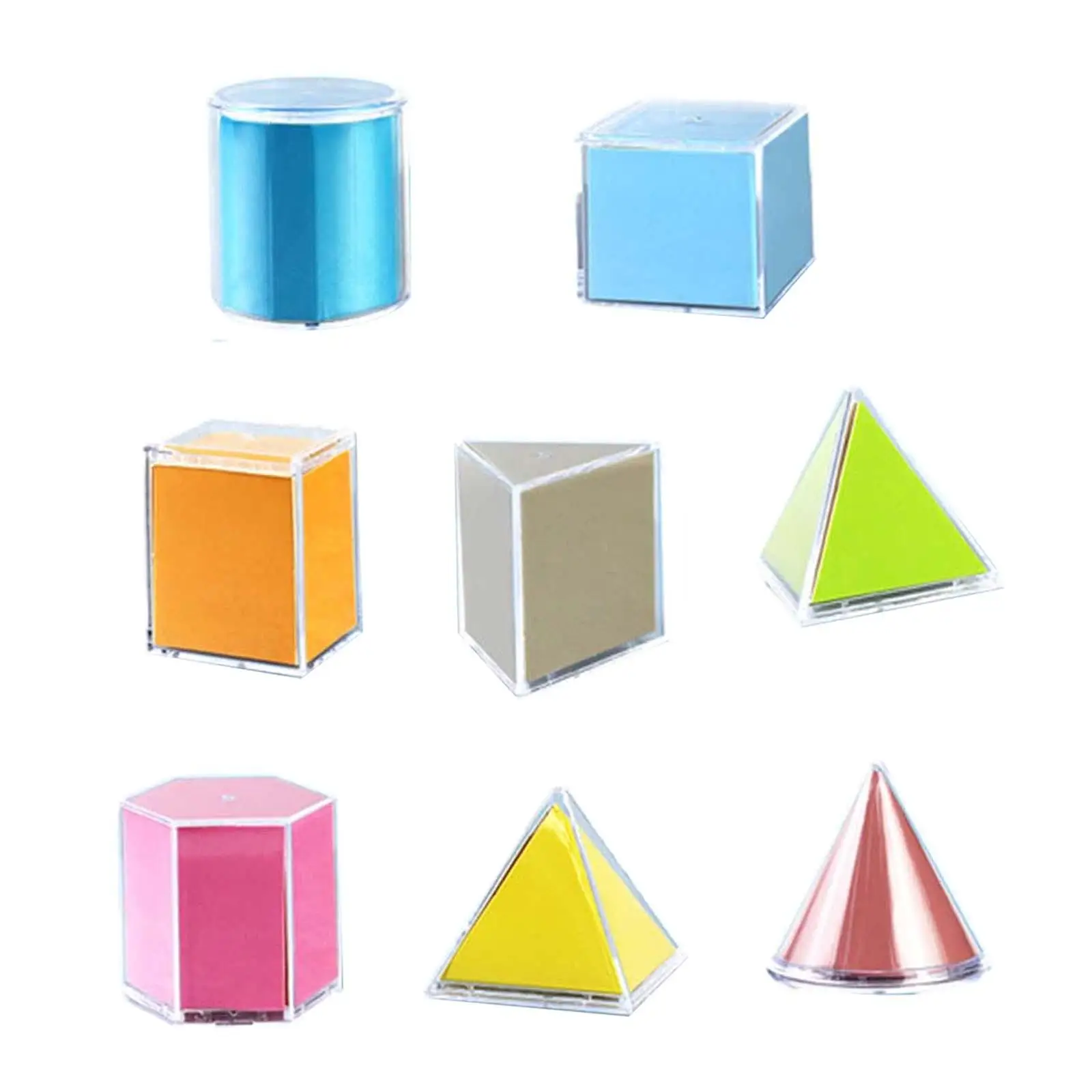 8Pcs 3D Shape Geometric Folding Geometric Shapes Educational Toy for Kids Math Helper Teacher Supplies Teacher Aids Math Games