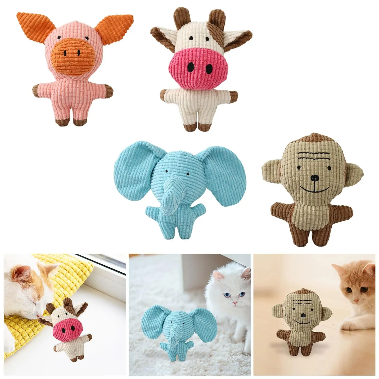 Cute Pet Dog Chew Toy Squeaky Soft Plush Animals Play Sound Puppy Teeth Toys