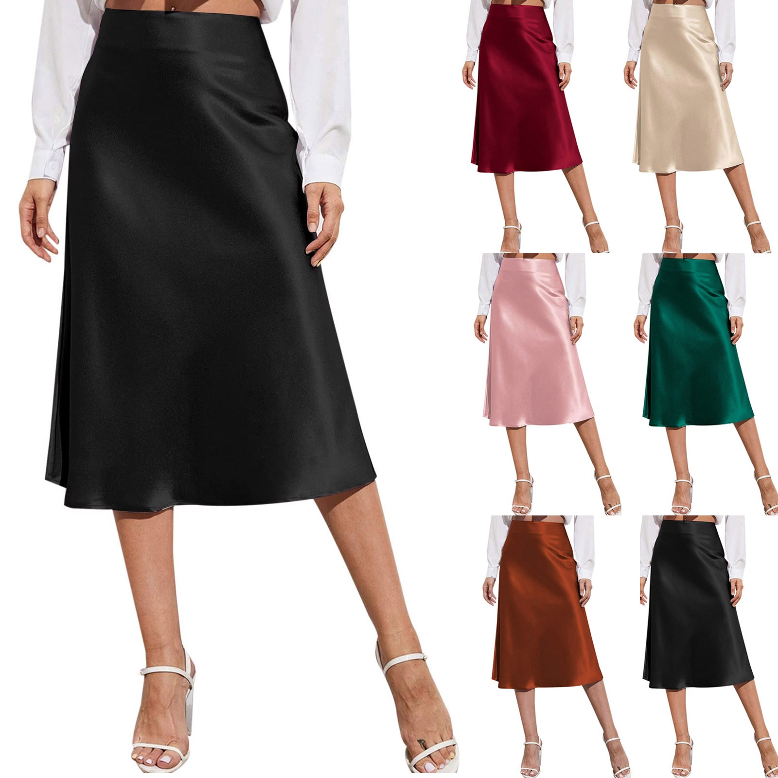 Title 1, 2022 Ladies Chiffon Silk Skirt Fashion Women